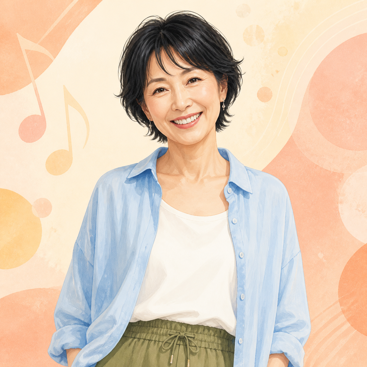 Number_i推しの50代女性のイラスト