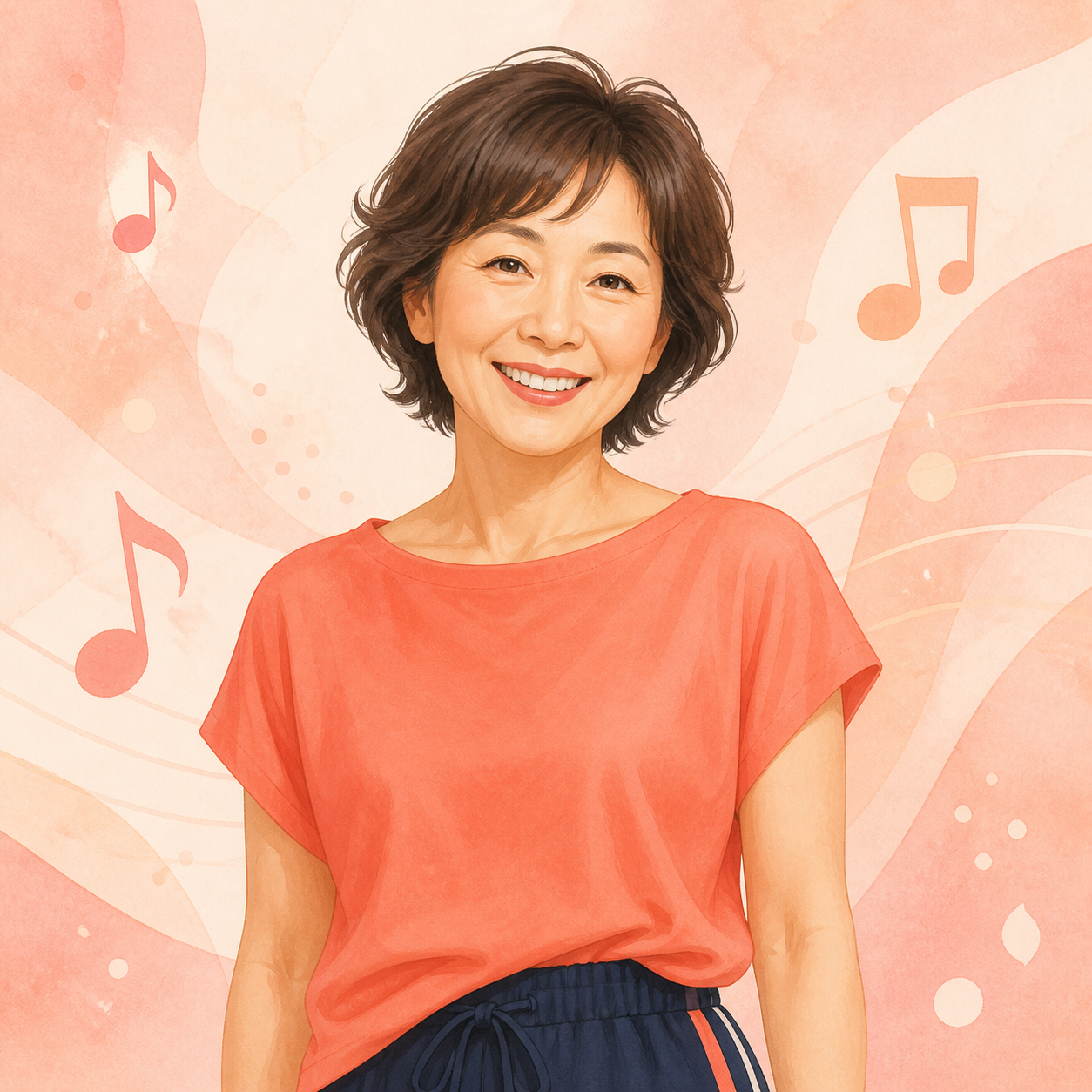 SnowMan推しの50代女性のイラスト